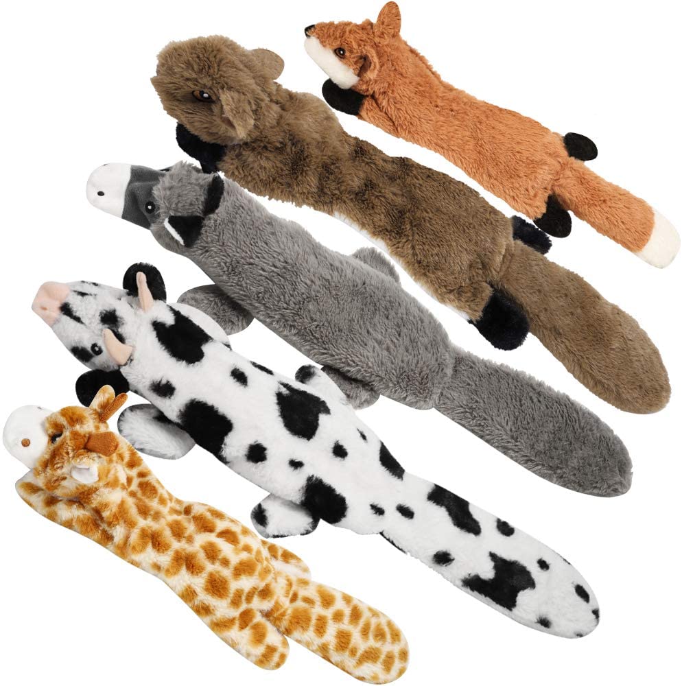 Nocciola No Stuffing Crinkle Squeaky Dog Toys, 5 Pieces