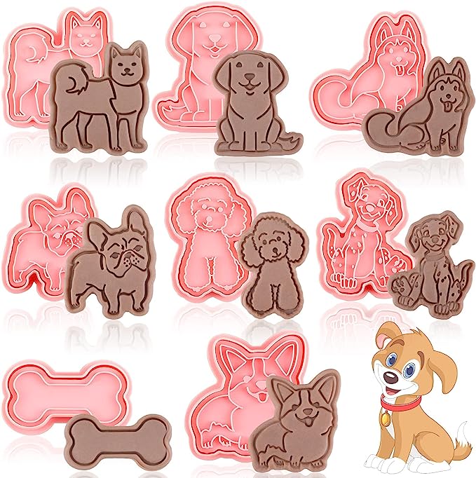 Detailed dog treat cookie cutters