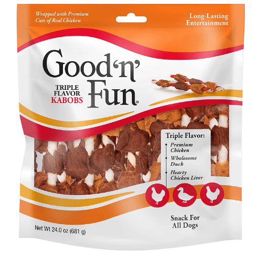 Good’n’Fun Triple Flavored Dog Rawhide Kabobs